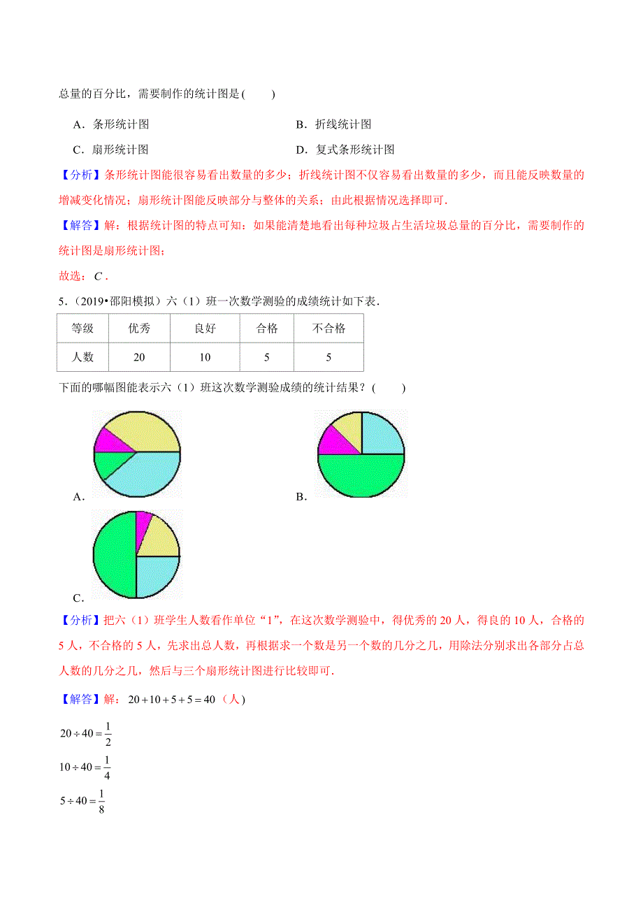 【精品】（基础版）专题13《统计知识》—2020年通用版小升初数学精选题集—高效题型一遍过（解析版）.doc_第2页