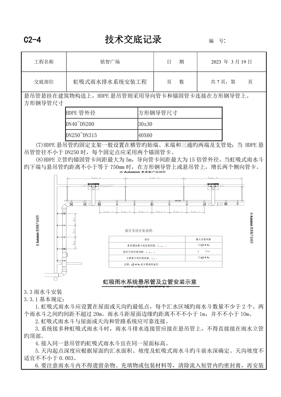 铭智广场虹吸式雨水排水系统安装工程施工技术交底正式_第2页