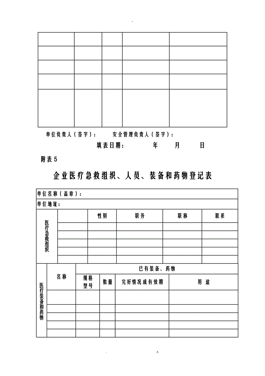 应急救援预案各种表格_第4页