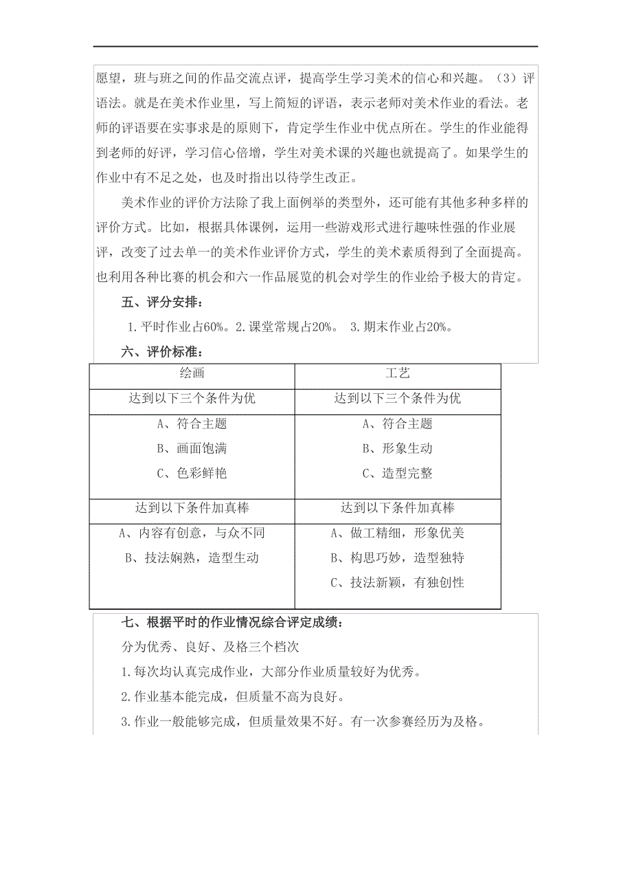 小学二年级美术评价方案_第3页