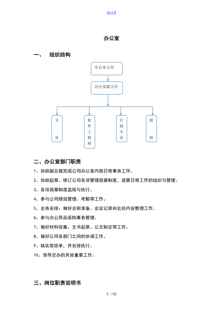 公司管理系统各部门组织架构与岗位职责_第5页