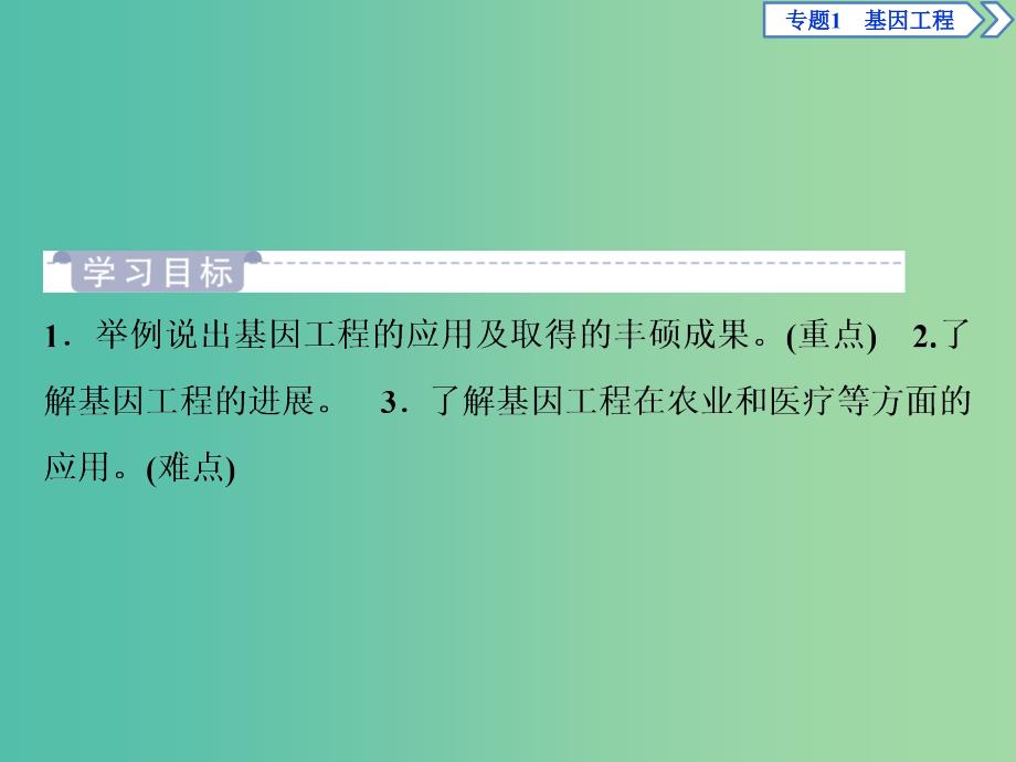 2019年春高中生物专题1基因工程1.3基因工程的应用课件新人教版选修3 .ppt_第2页