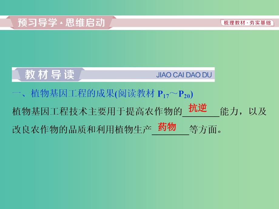 2019年春高中生物专题1基因工程1.3基因工程的应用课件新人教版选修3 .ppt_第3页