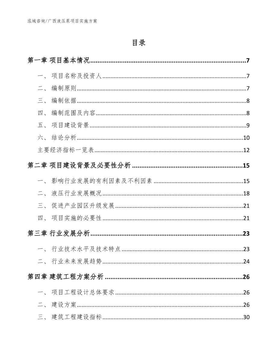 广西液压泵项目实施方案【模板范文】_第1页