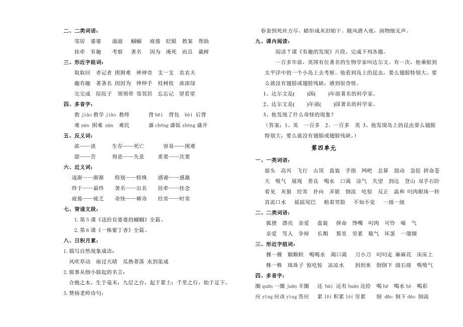 二级语文上册课本知识集锦_第3页