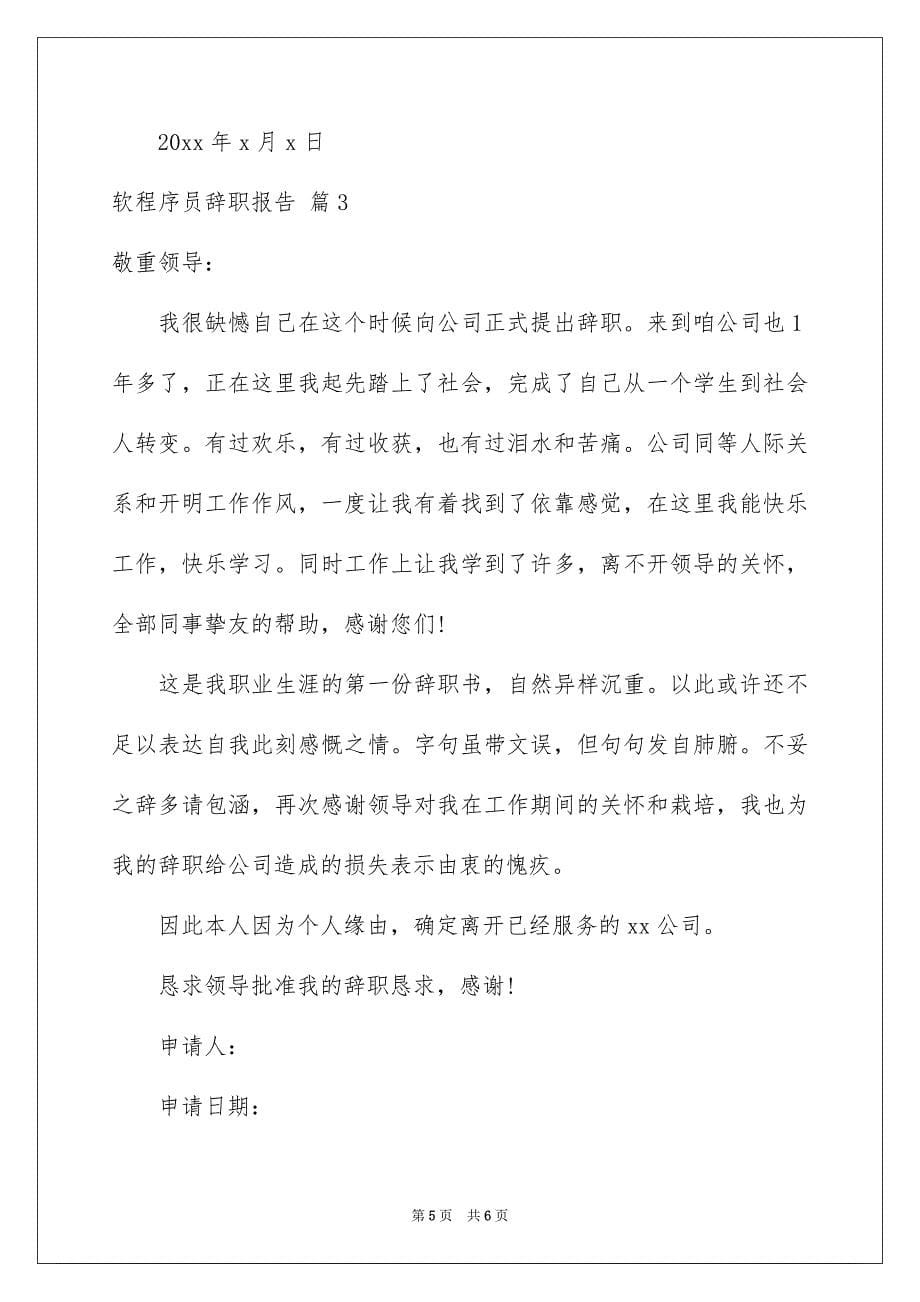 软程序员辞职报告_第5页