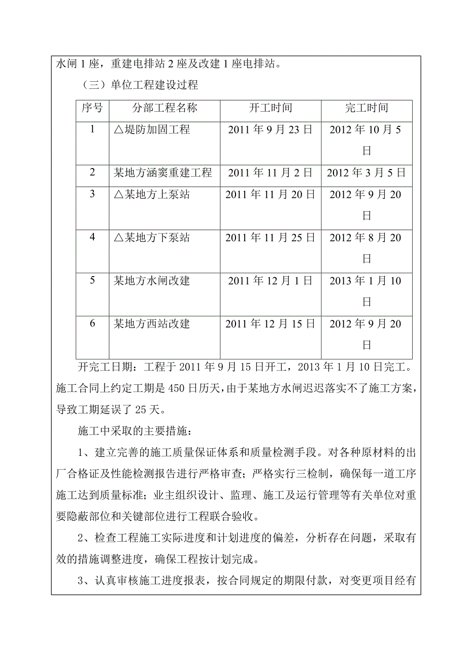 水利水电工程单位工程验收鉴定书_第4页