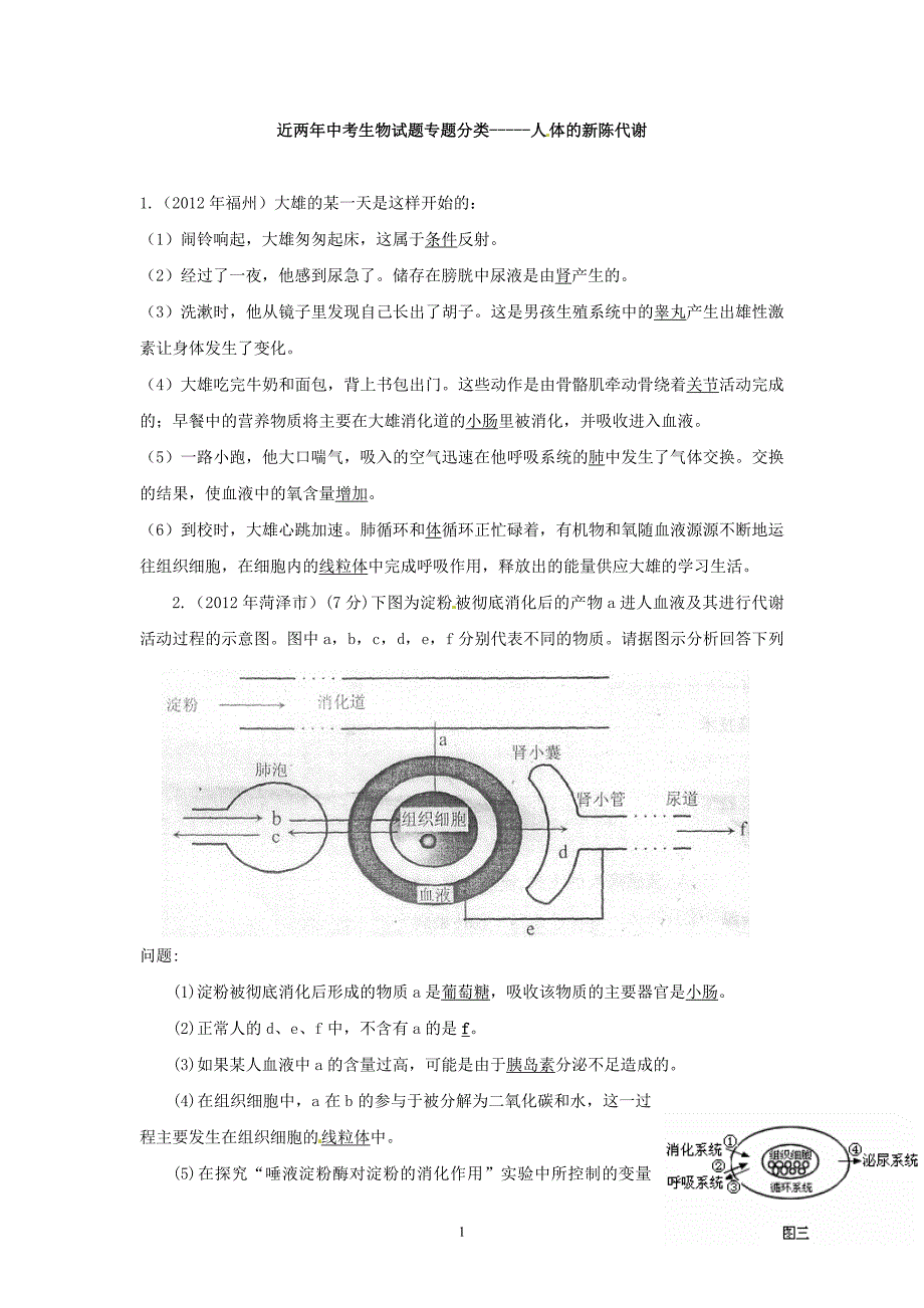 中考生物试题分考点汇编-----人体的新陈代谢.doc_第1页