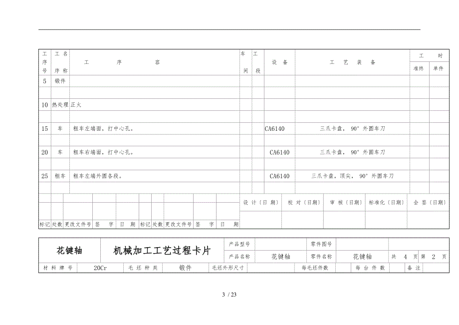 花键轴-机械加工工艺规程完整_第3页