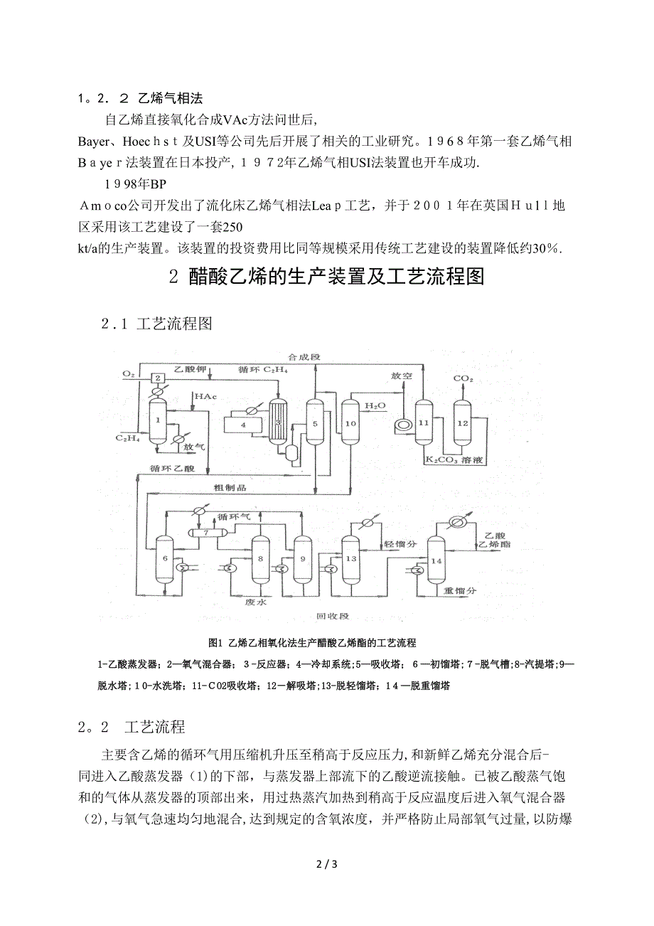 醋酸乙烯的生产装置和工艺流程_第2页