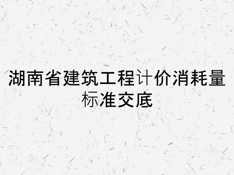 湖南省建筑工程计价消耗量标准交底_第1页