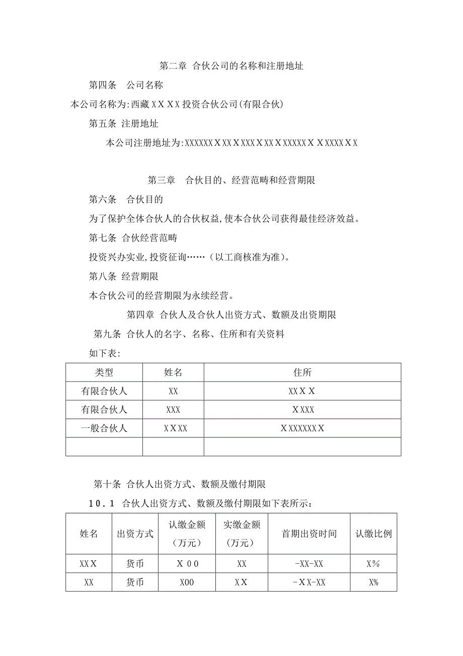 有限合伙企业合伙协议(标准模板)_第2页