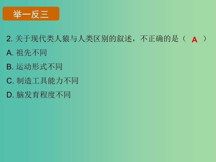 中考生物总复习 第四单元 第一章 人的由来课件.ppt_第5页