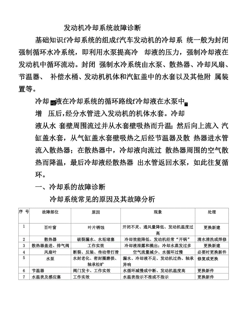 发动机冷却系统故障诊断_第1页