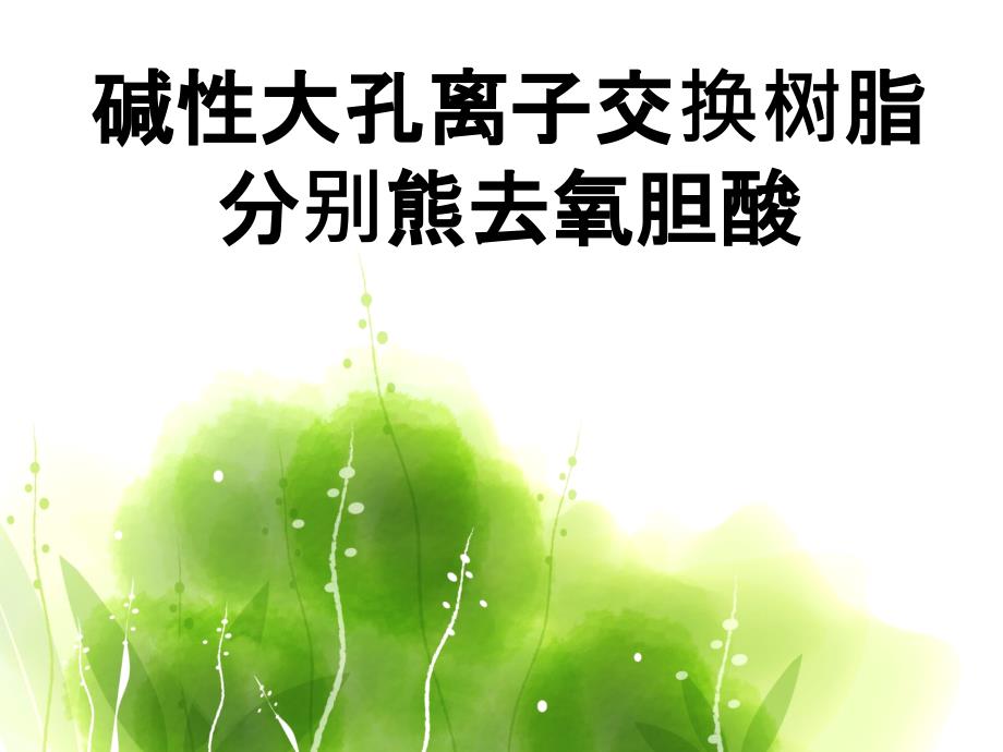 碱性大孔离子交换树脂分离熊去氧胆酸答辩ppt课件_第1页