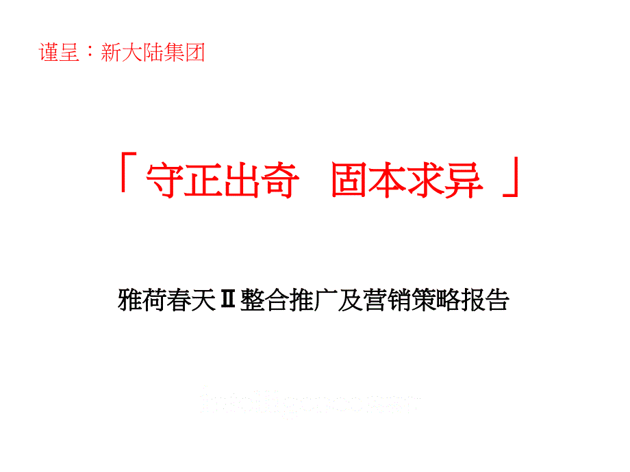 雅荷天Ⅱ整合推广及营销策略114_第1页