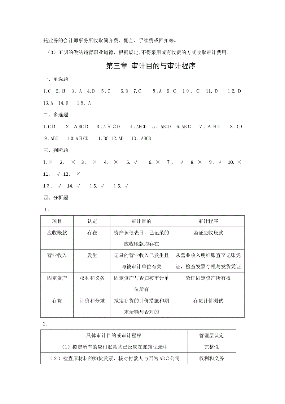 审计学(第二版)-郭莉-蔡竞云主编-教材课后习题答案_第4页