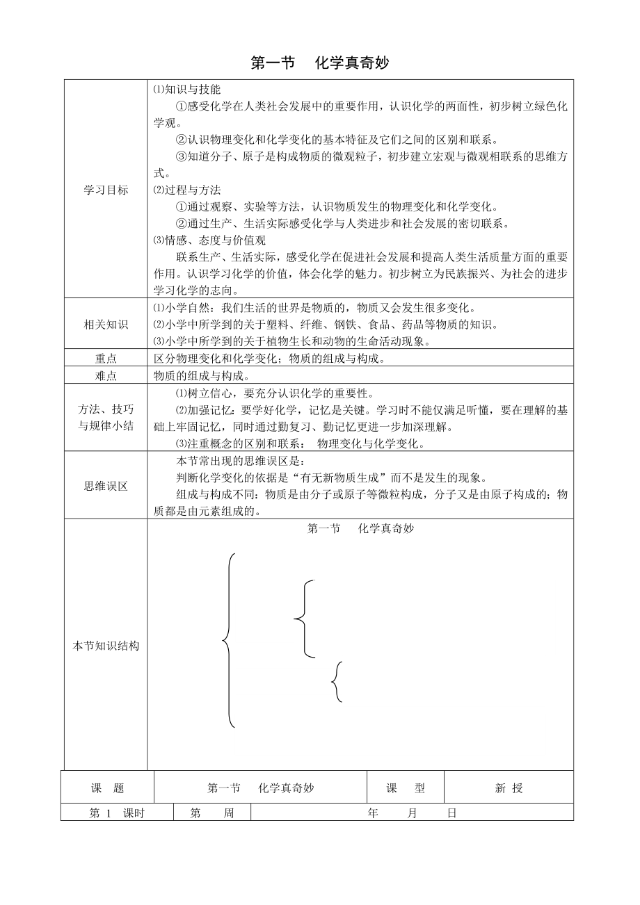 2012新课标鲁教版九年级化学上册教案_第2页