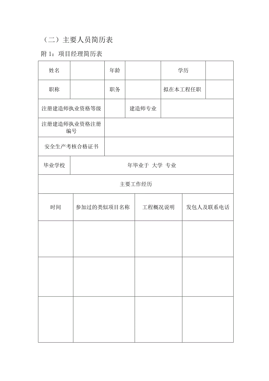 项目管理机构组成表_第2页