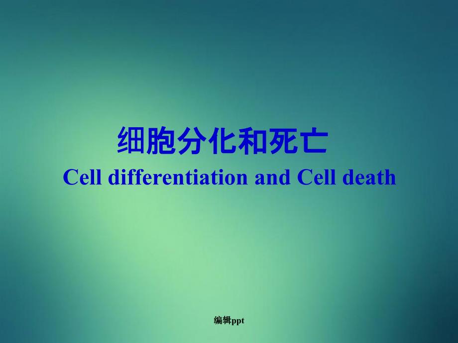 分子细胞与组织教学细胞分化凋亡zy_第1页