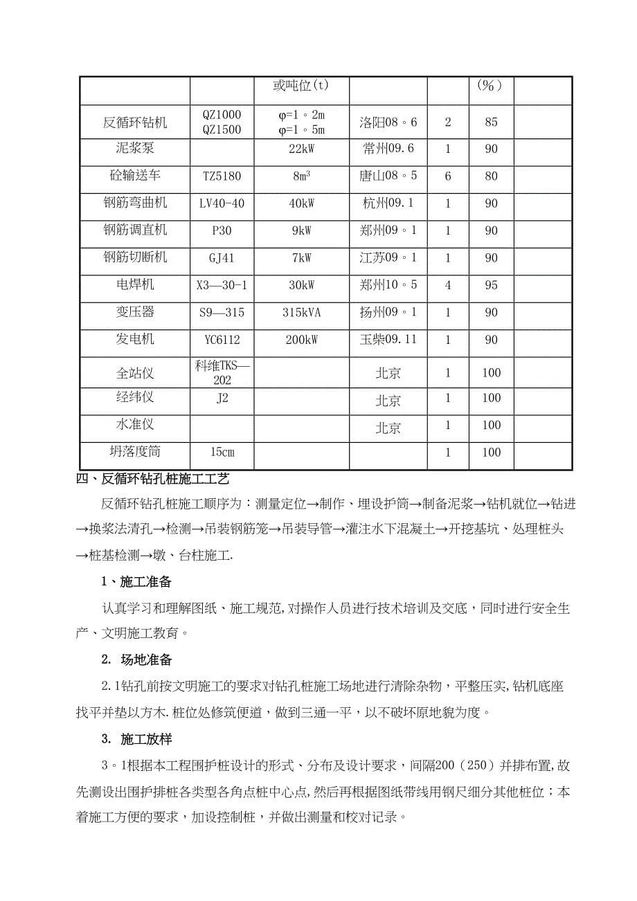 【整理版施工方案】反循环钻孔灌注桩施工方案42284(DOC 40页)_第5页