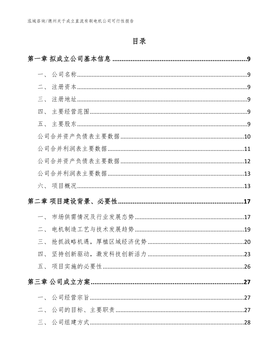 德州关于成立直流有刷电机公司可行性报告【参考模板】_第2页