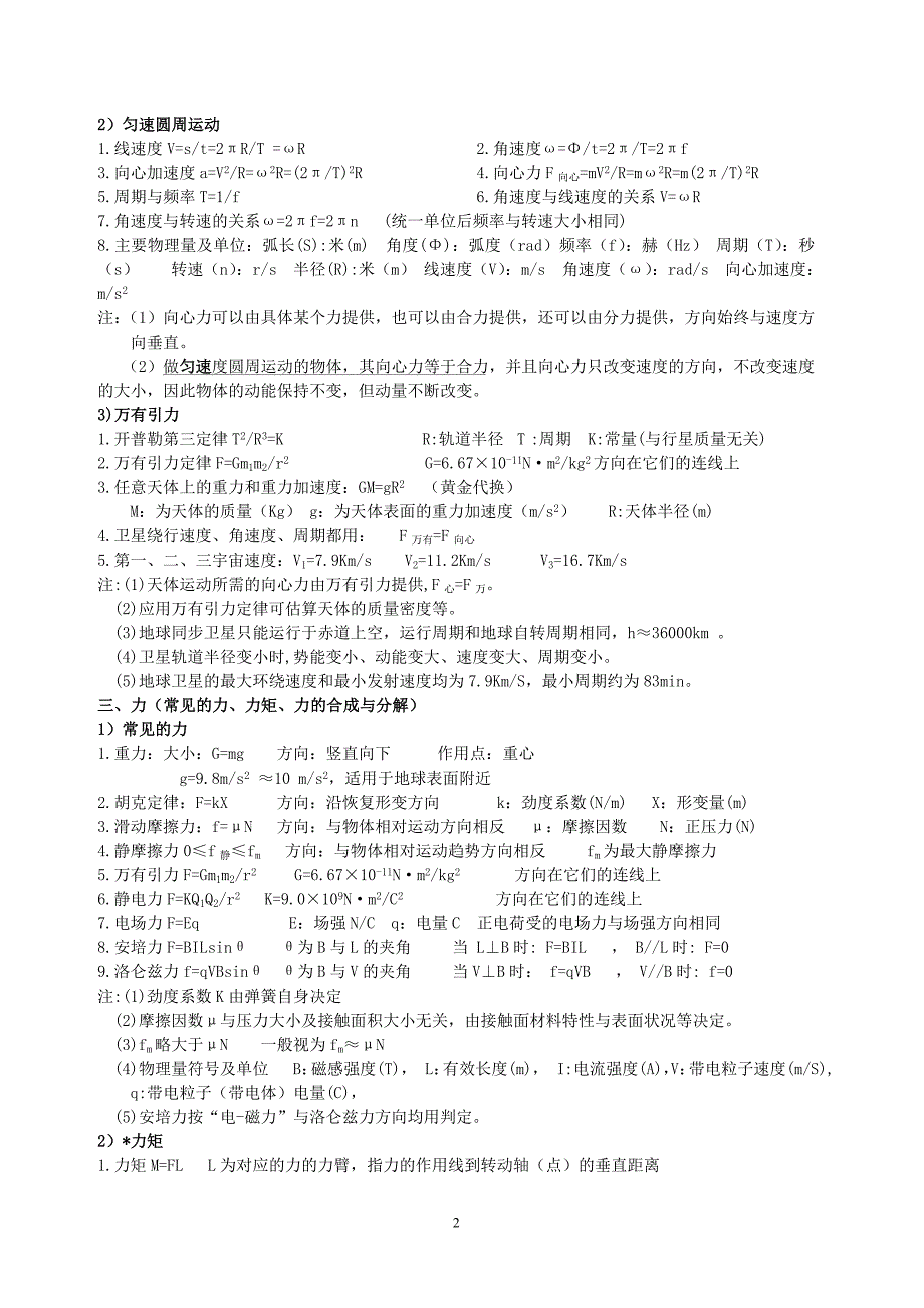 高中物理基本概念定理定律公式[表达式]总表[配套2002版教材].doc_第2页