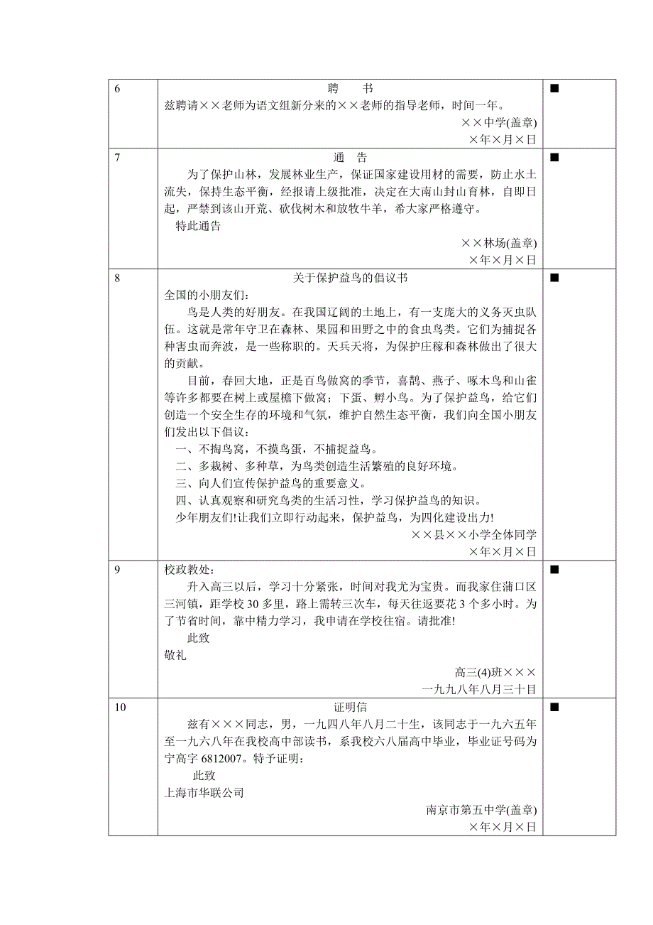 高三语文常见应用文范文复习_第2页