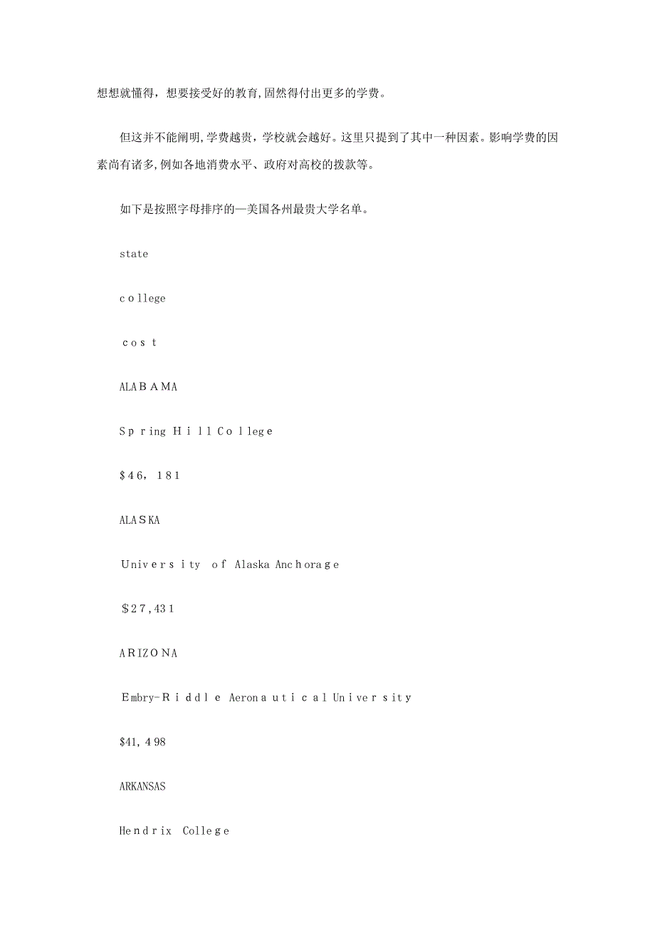 留学不要太烧钱 至美国各州学费最贵大学一览_第2页