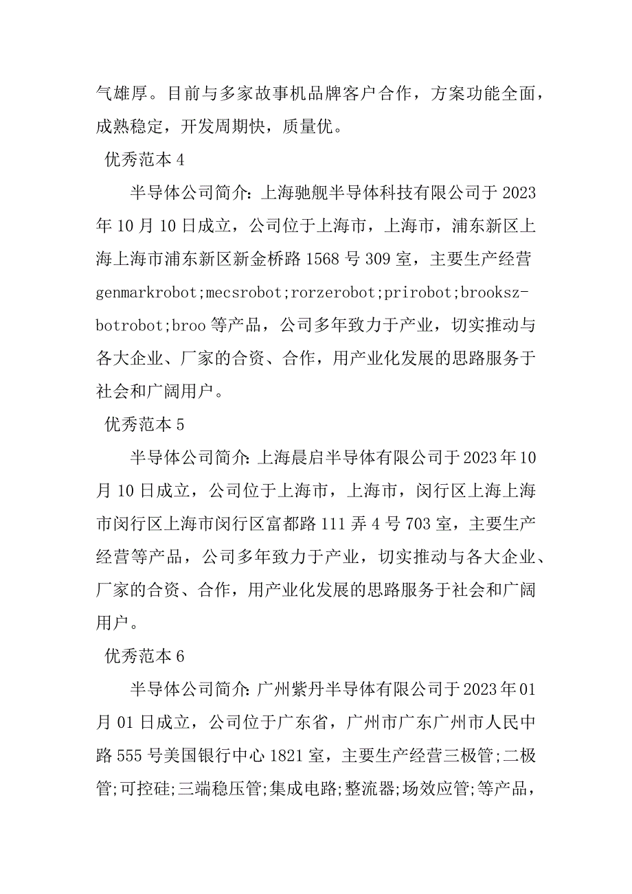 2023年半导体有限公司简介(32个范本)_第2页