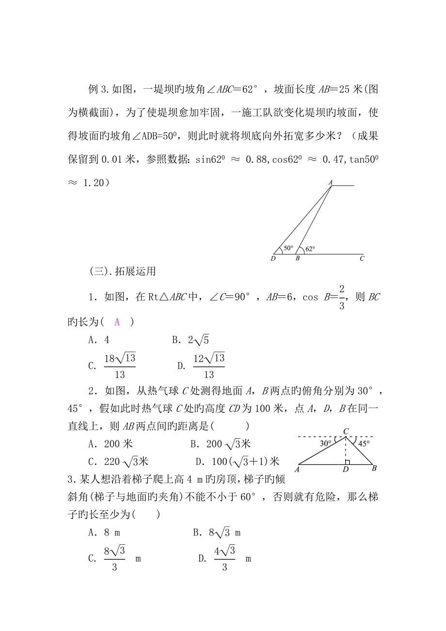 解直角三角形专题复习教案_第5页