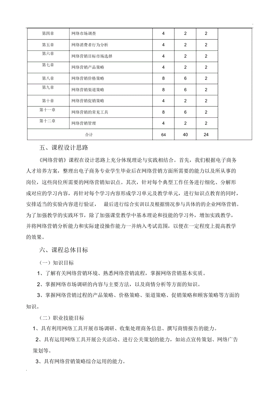 《网络营销》课程标准_第2页