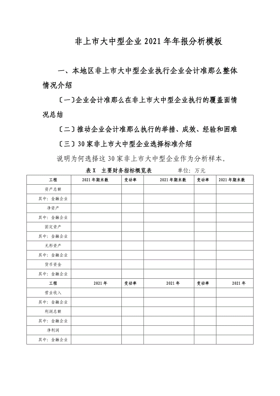 1非上市大中型企业年报分析模板X - 会计司_第1页