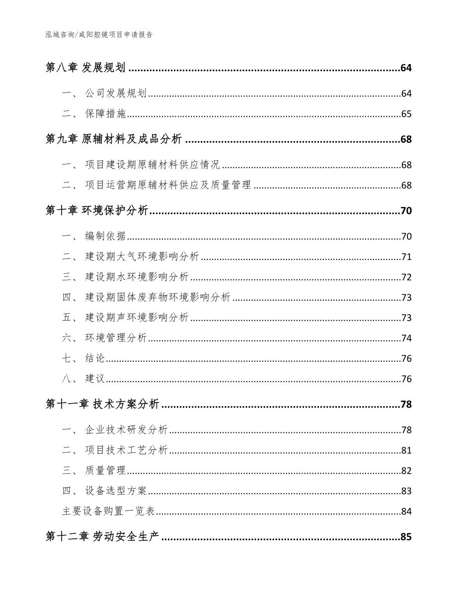 咸阳腔镜项目申请报告_范文参考_第4页