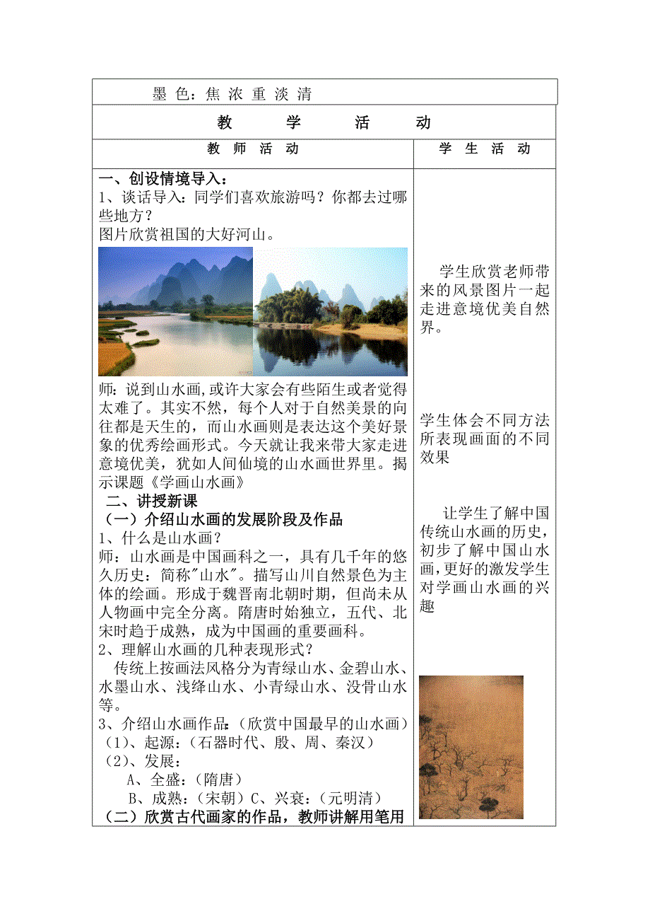 《学画山水画》美术教案_第2页