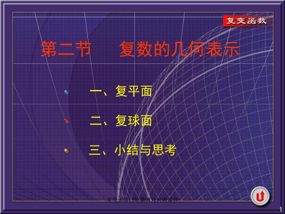 复变函数12复数的几何表课件_第1页