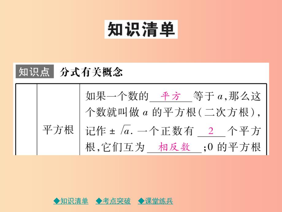 2019年中考数学总复习第一部分考点梳理第一章数与式第4课时数的开方与二次根式课件.ppt_第2页