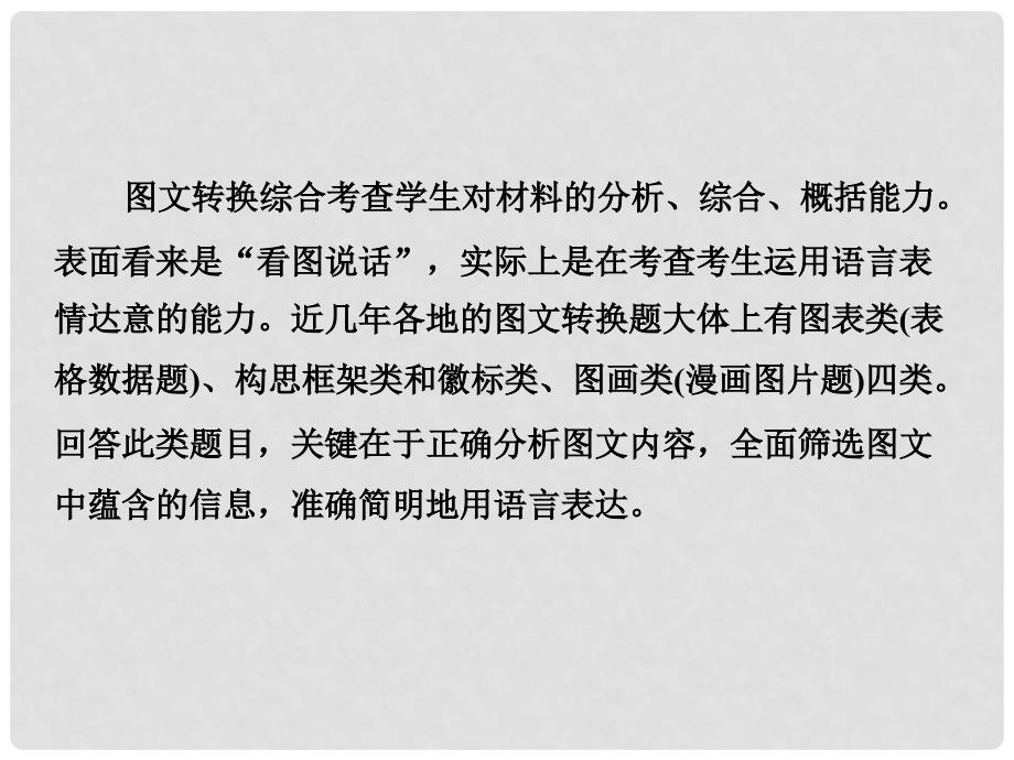 高考语文二轮复习 第一部分 语言文字运用 专题四 图文转换课件_第2页