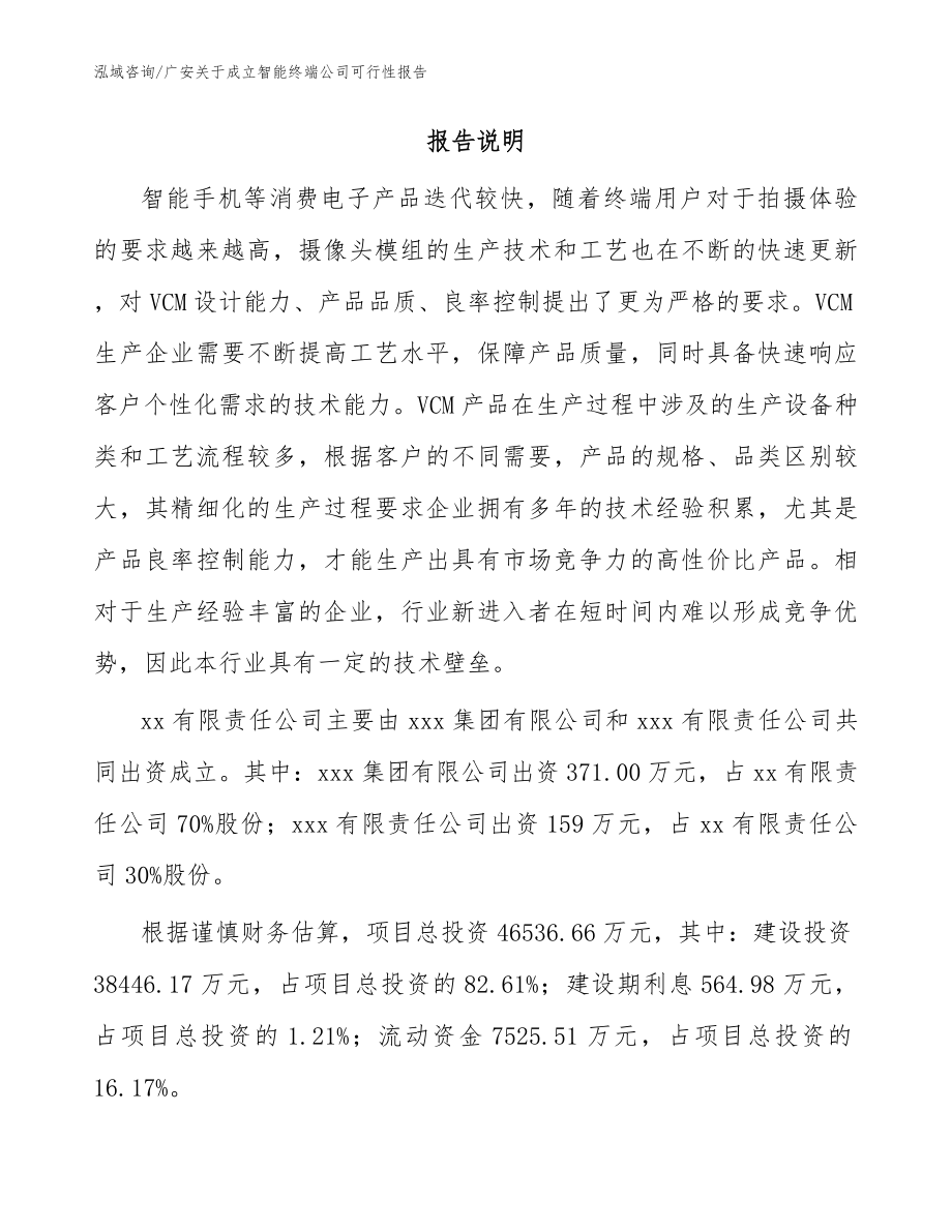 广安关于成立智能终端公司可行性报告参考范文_第2页