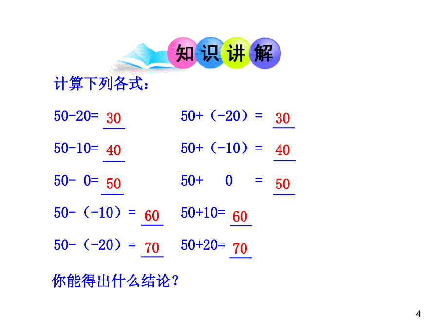 初中数学教学课件1.3.2有理数的减法第1课时人教版七年级上_第4页