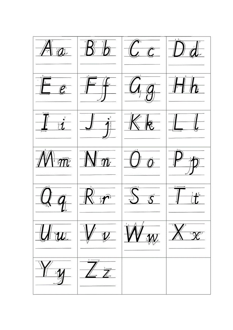英文字母书写练习模板_第1页