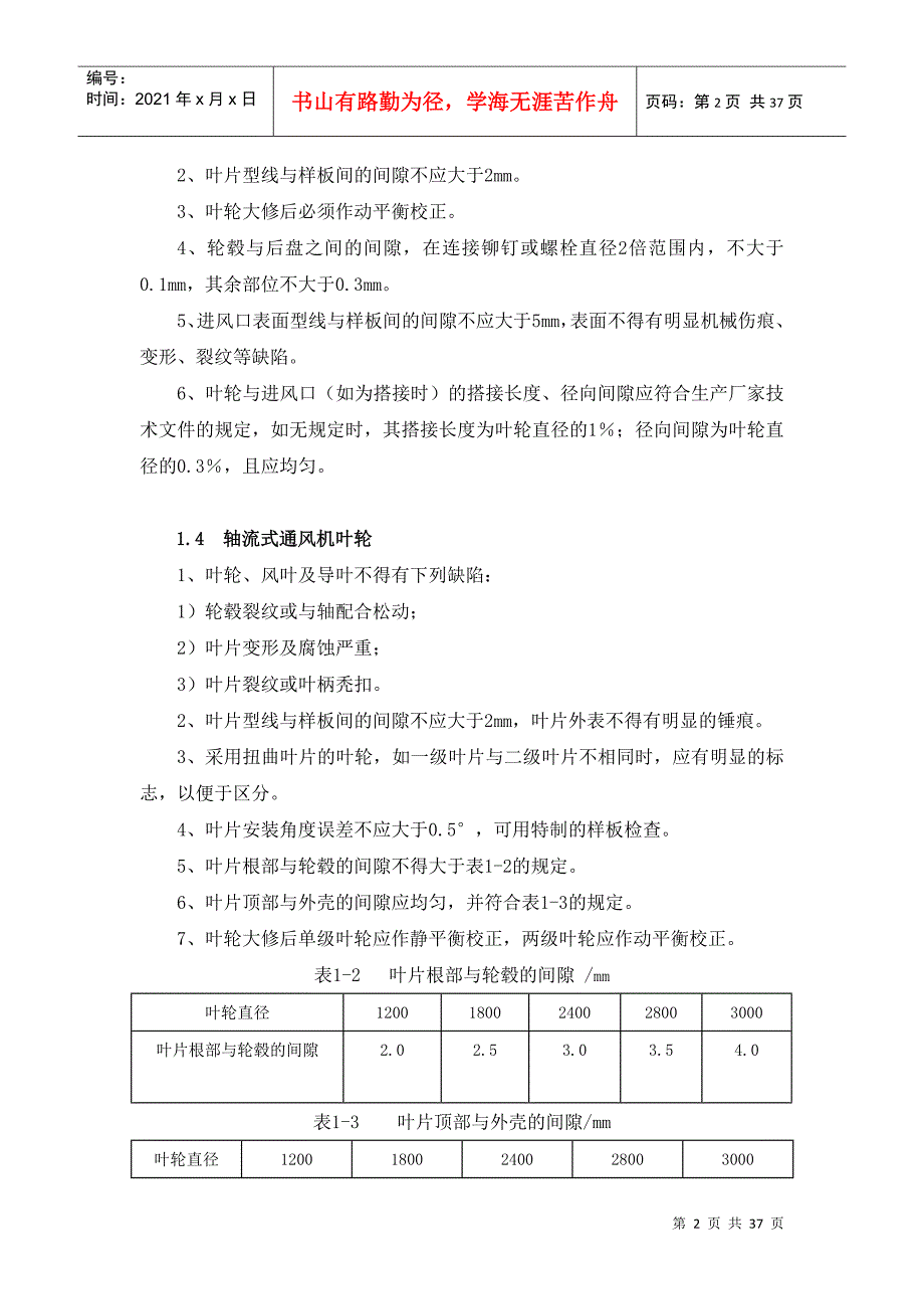 煤矿四大件检修技术标准_第2页