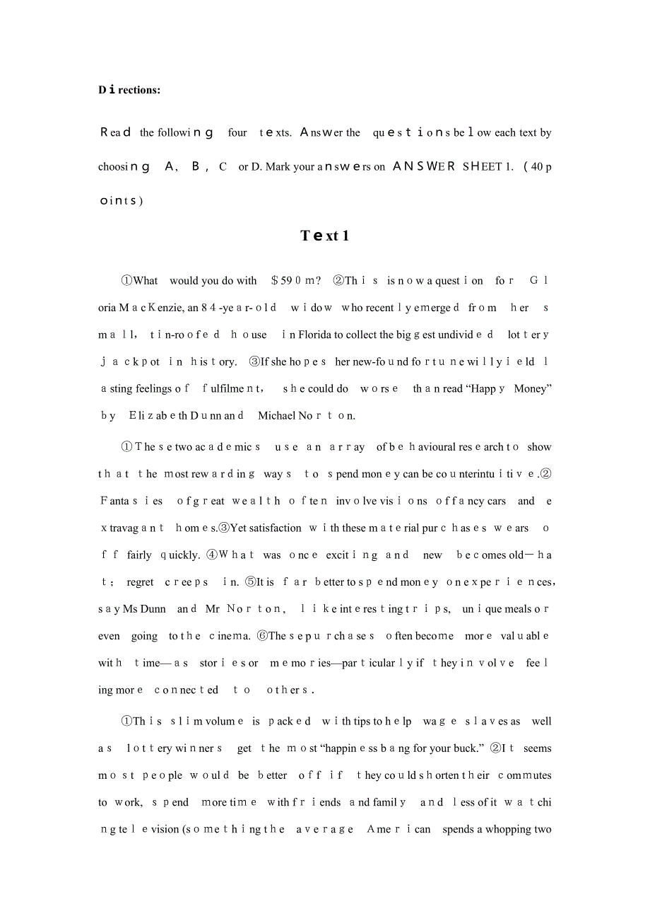 硕士研究生入学统一考试英语二试题及答案解析_第4页