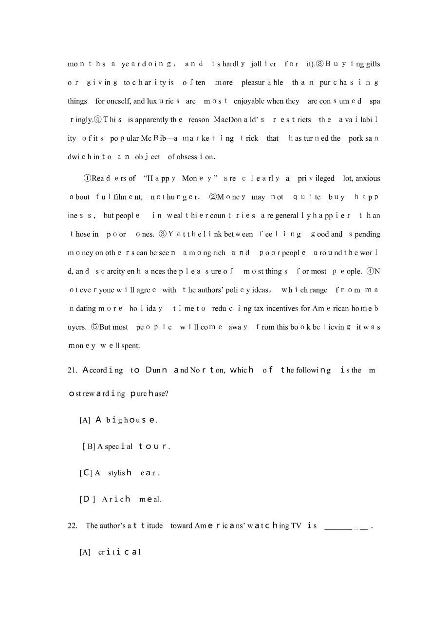 硕士研究生入学统一考试英语二试题及答案解析_第5页