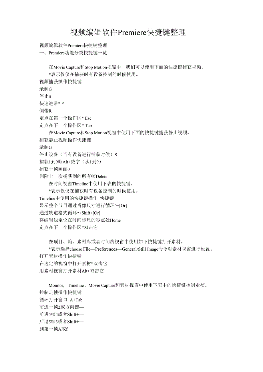 Premiere快捷键整理_第1页