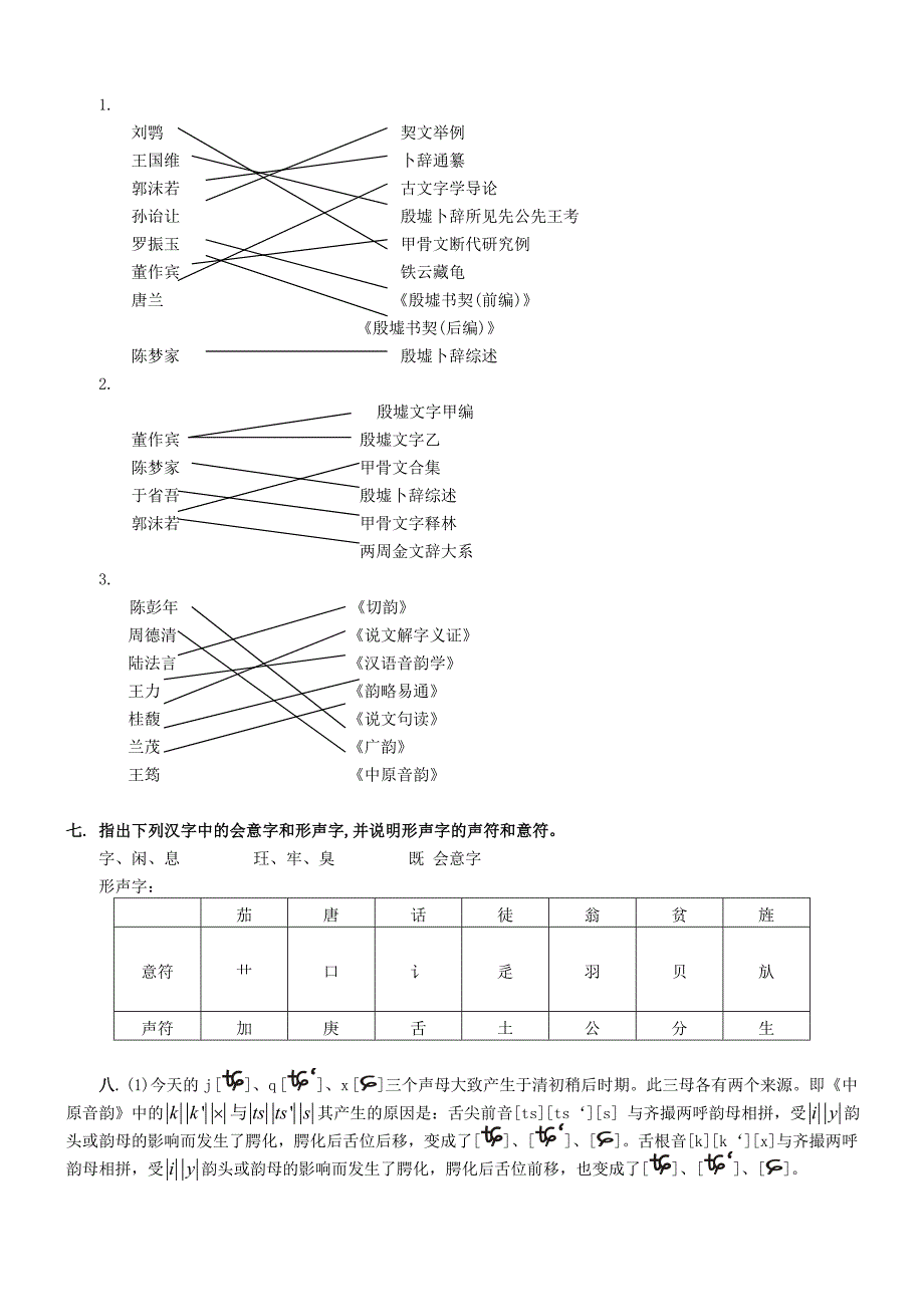 《古汉语言文字学概论》作业参考答案_第3页