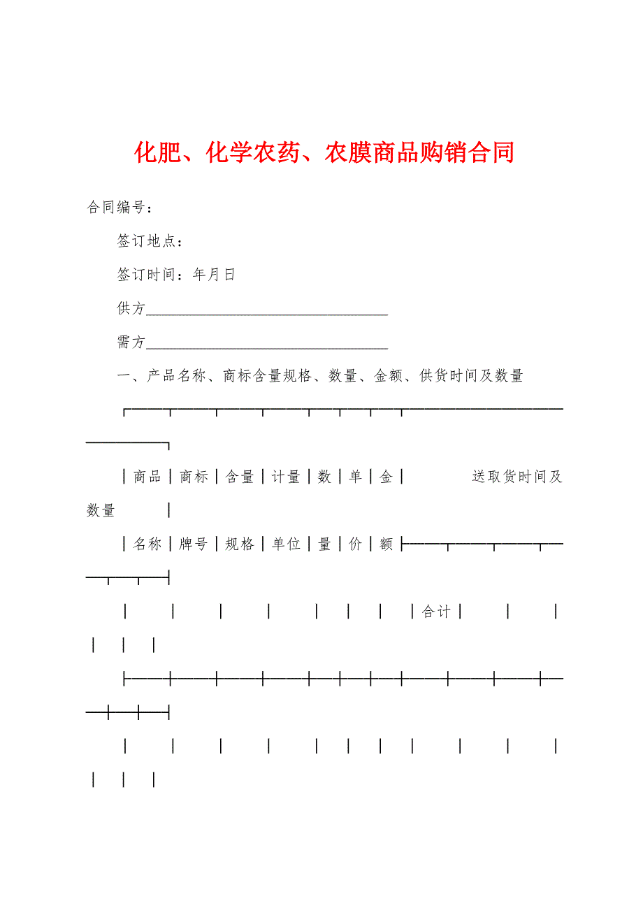 化肥、化学农药、农膜商品购销合同.docx_第1页