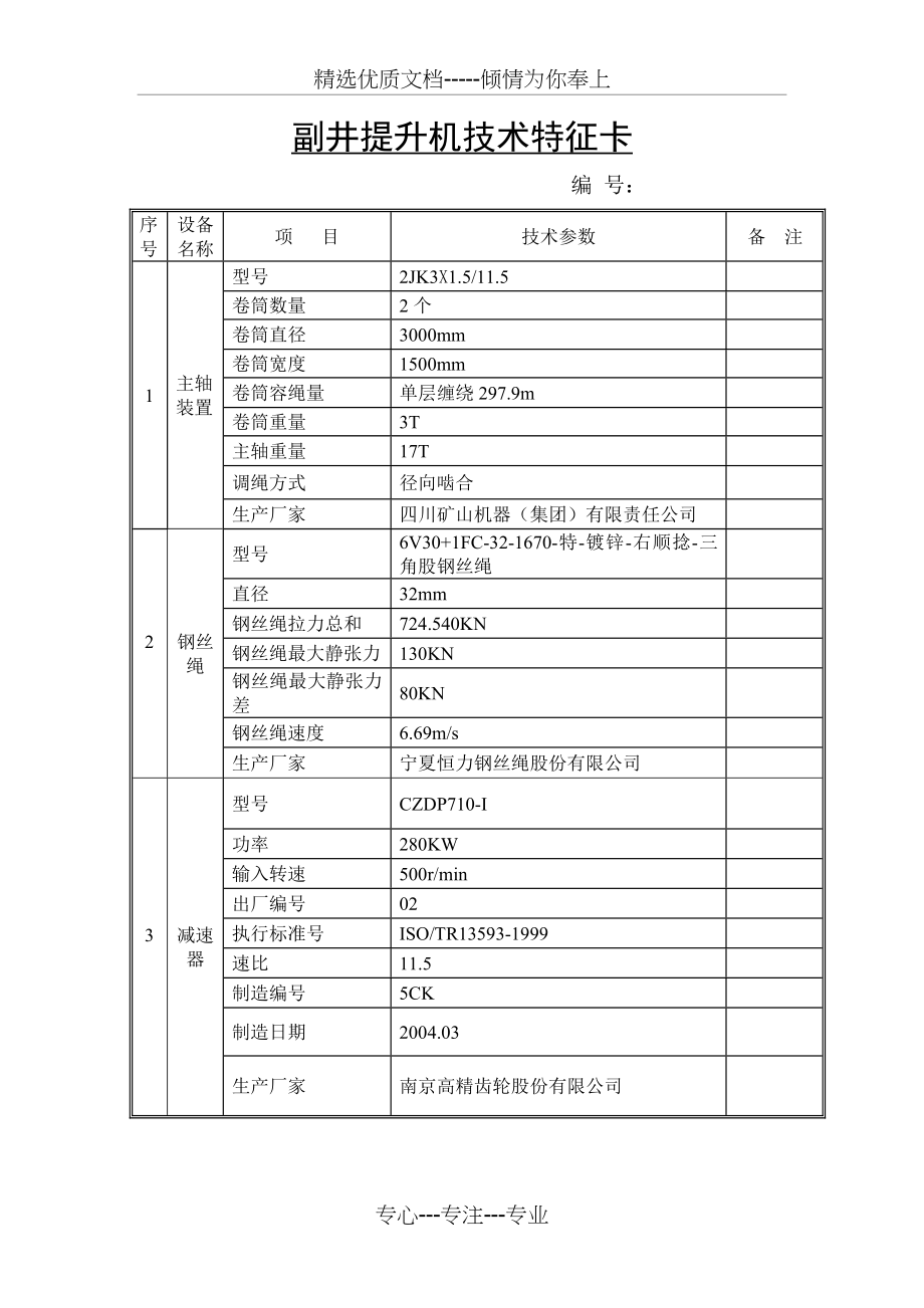 机电大型设备技术特征卡_第2页