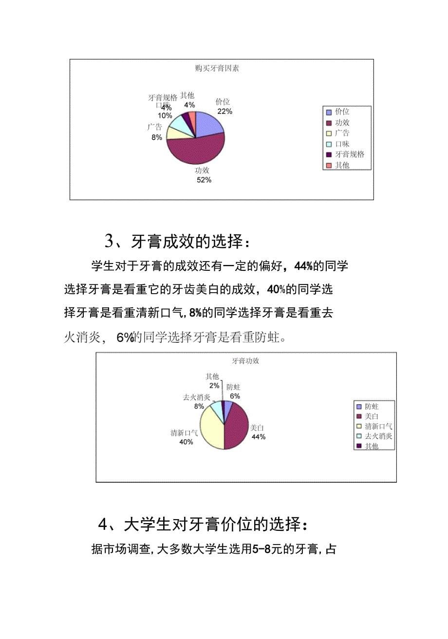 大学生牙膏使用情况调查报告_第5页