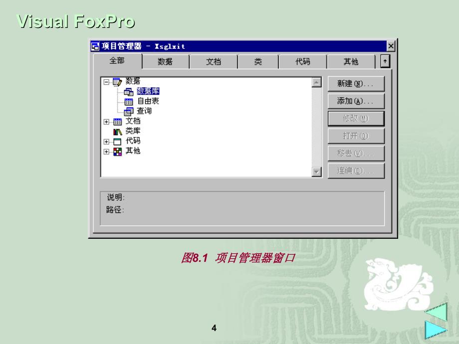 VisualFoxPro项目管理器.ppt_第4页